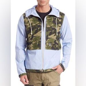 PRPS HOODED CHAMBRAY JACKET IN INDIGO Size 2XL